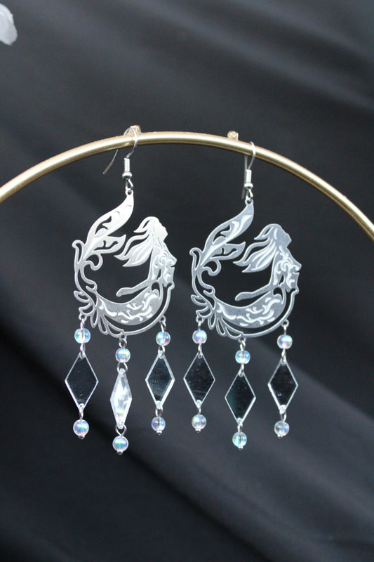 Up-Cycled Statement Mirror Earrings