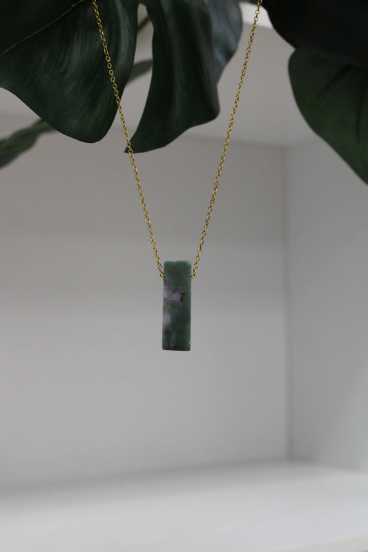 Statement Necklace (Green Agate)