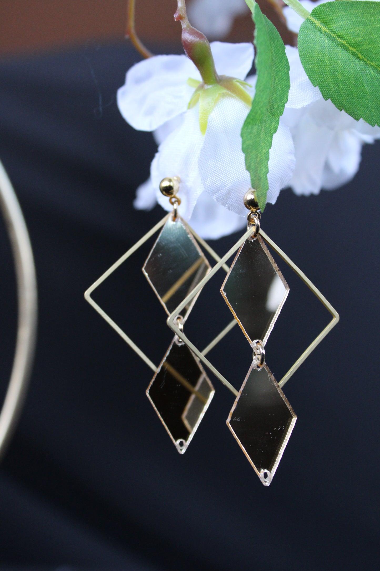Up-Cycled Statement Mirror Earrings