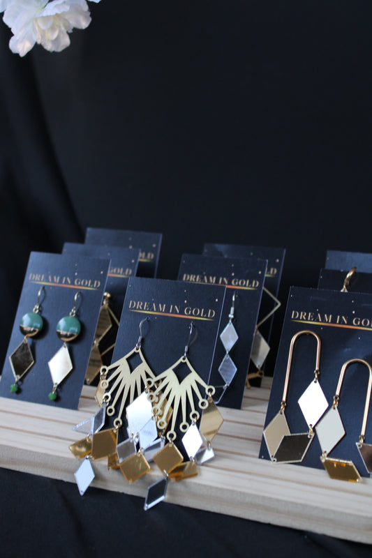 Up-Cycled Statement Mirror Earrings