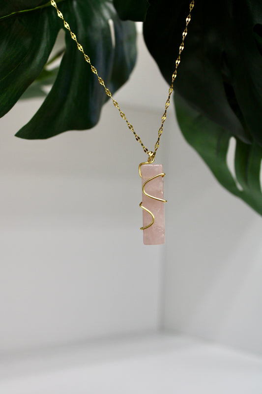 Statement Necklace (Rose Quartz)