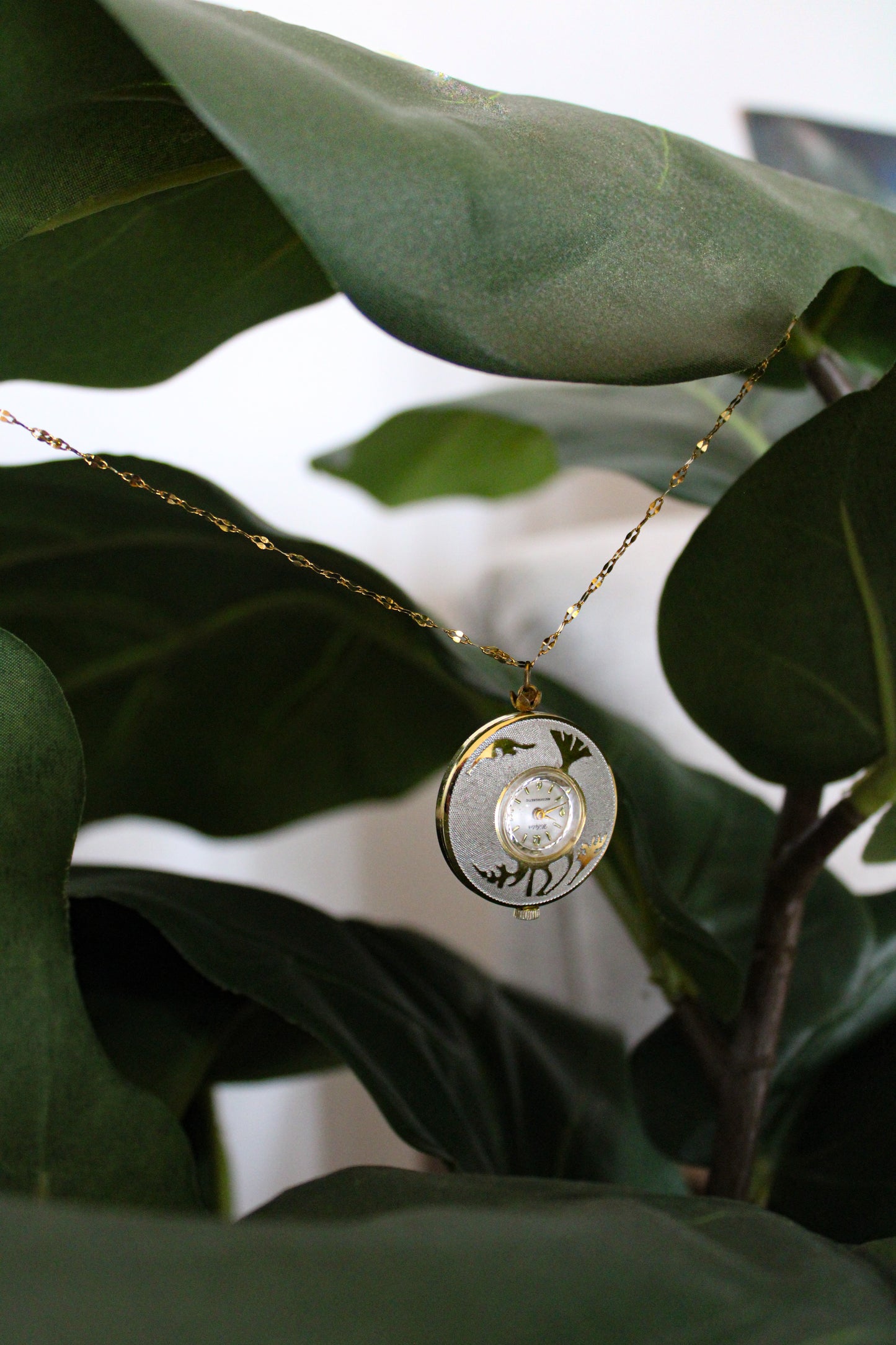 Statement Watch Necklace (Silver & Gold)