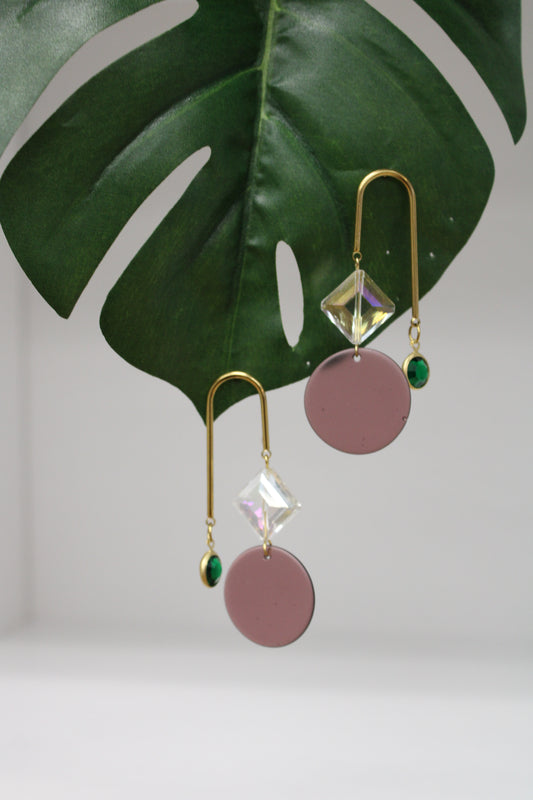 Statement Glass Necklace & Earrings