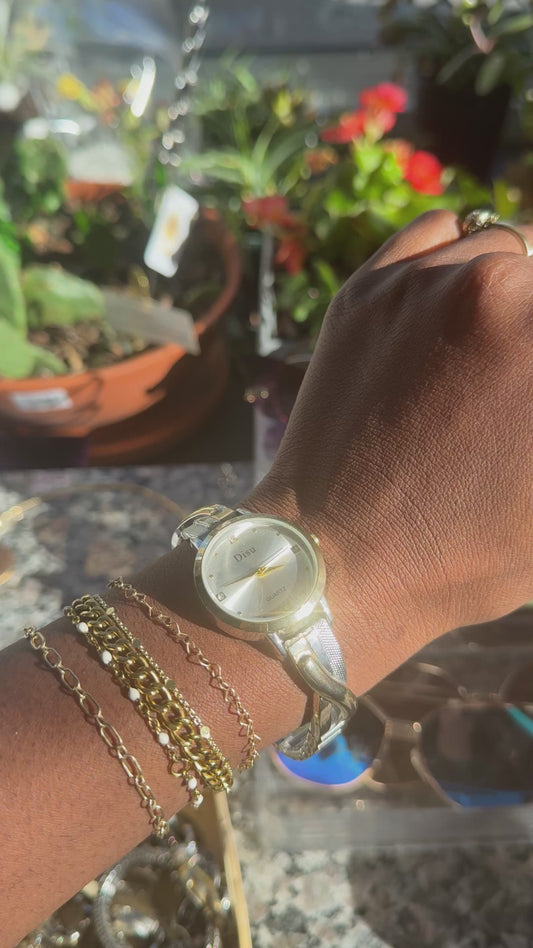 Vintage Watch (Silver & Gold)