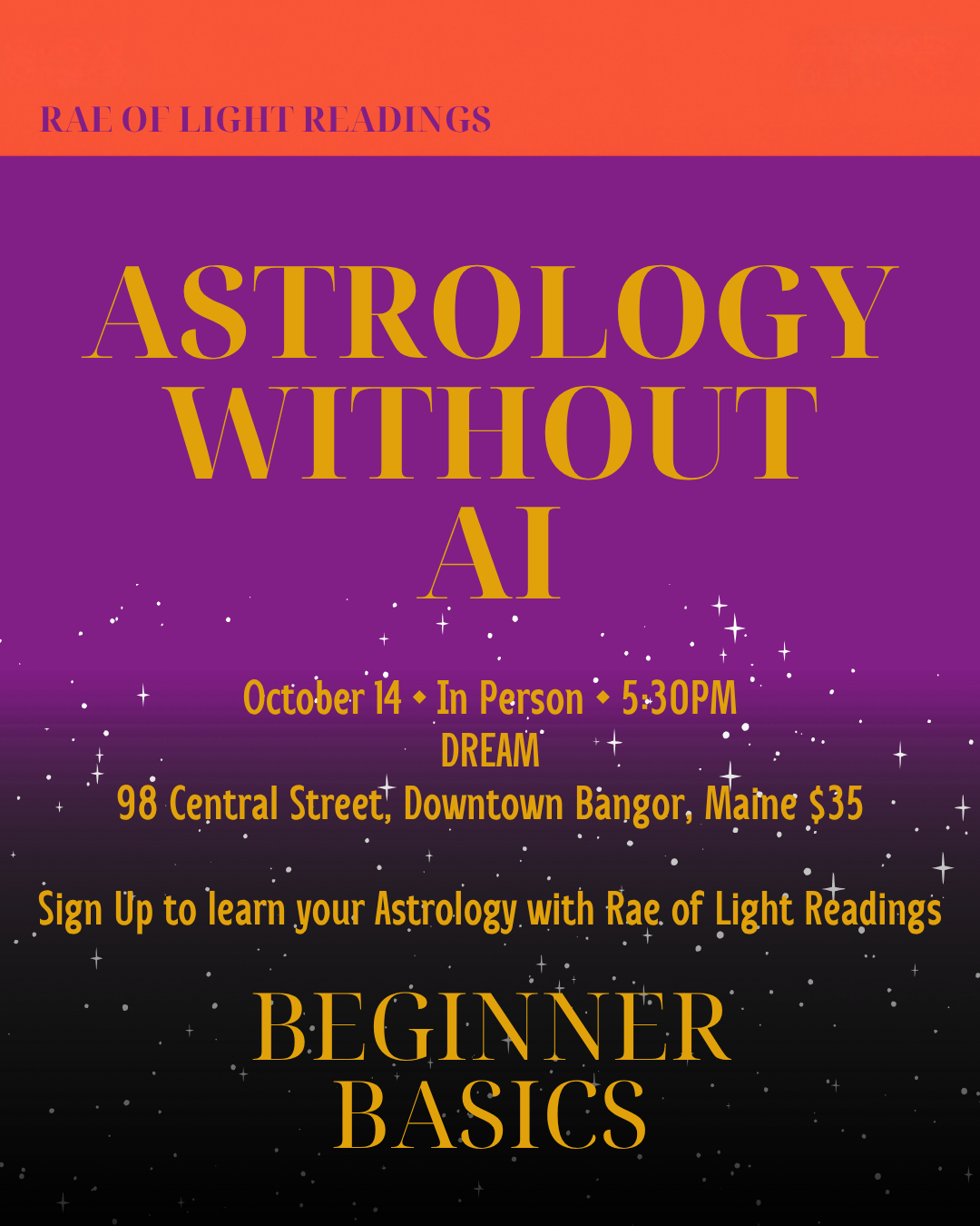 Workshop - Astrology With Out AI by Rae of Light Readings