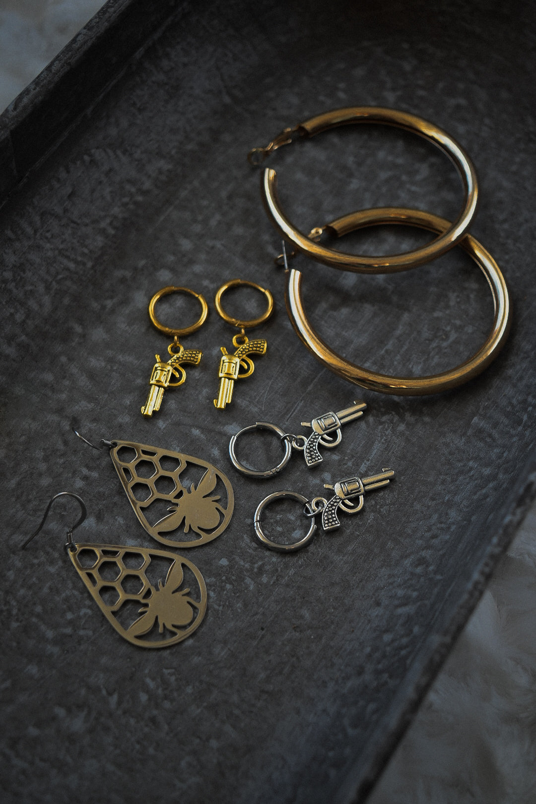 Gold Heavy Hoops Earrings