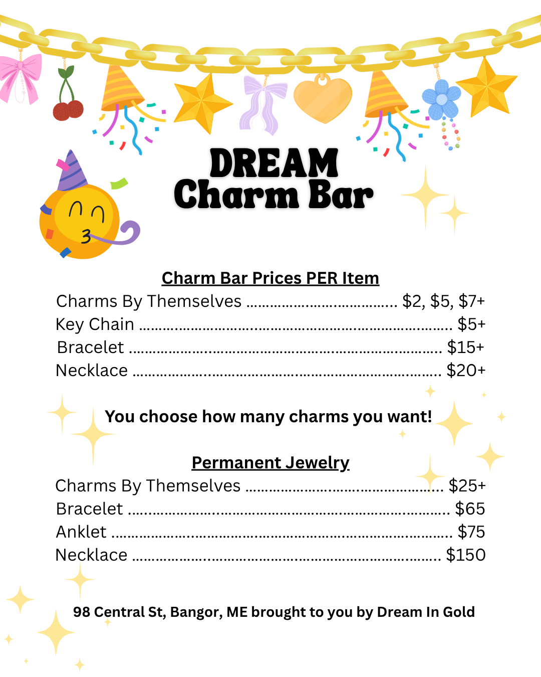 Charm Bar Party Estimate