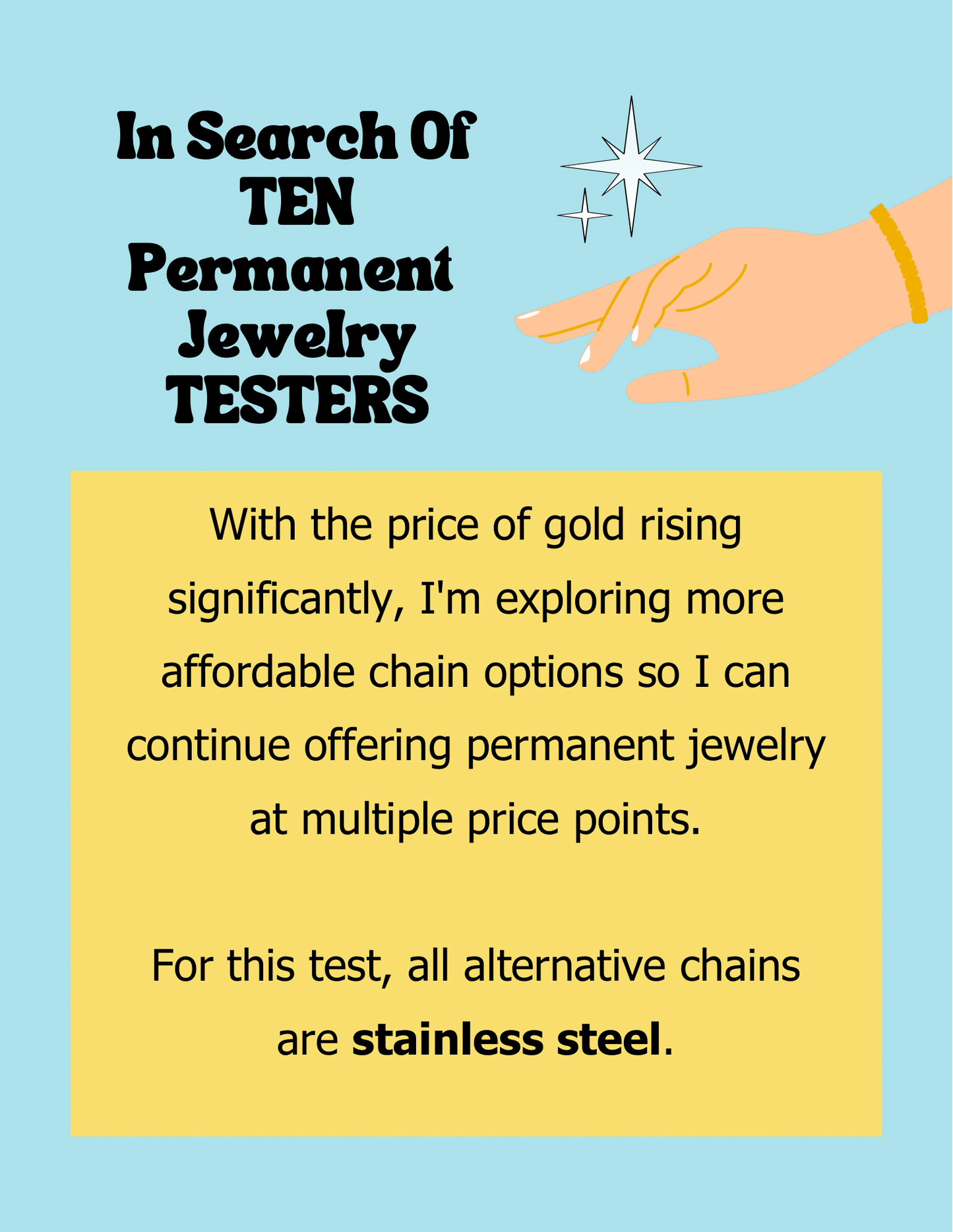Permanent Jewelry TESTER Appointments