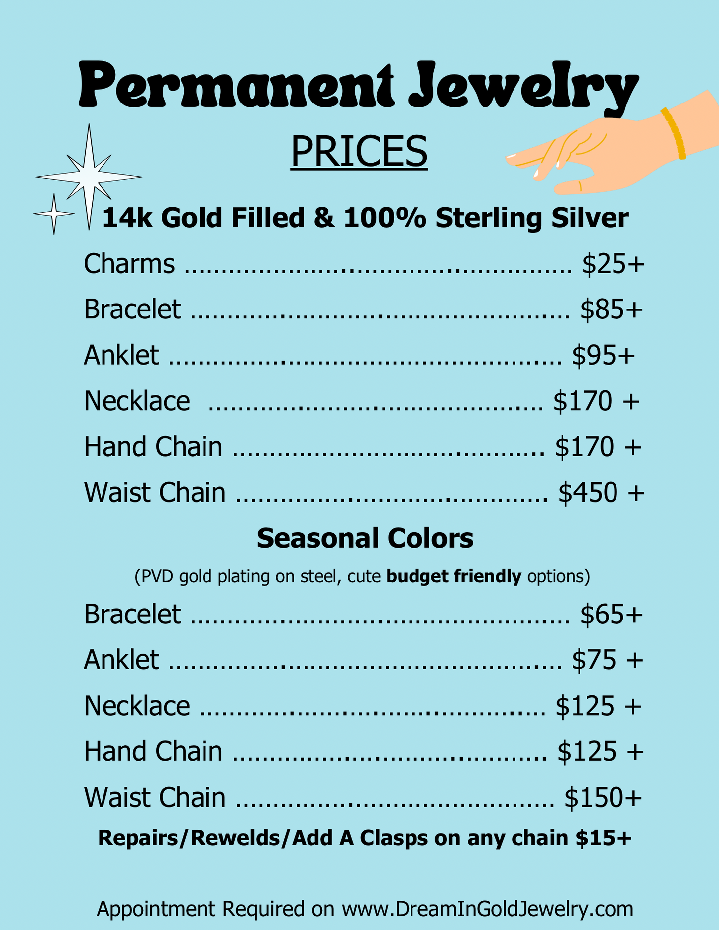 Permanent Jewelry Appointments