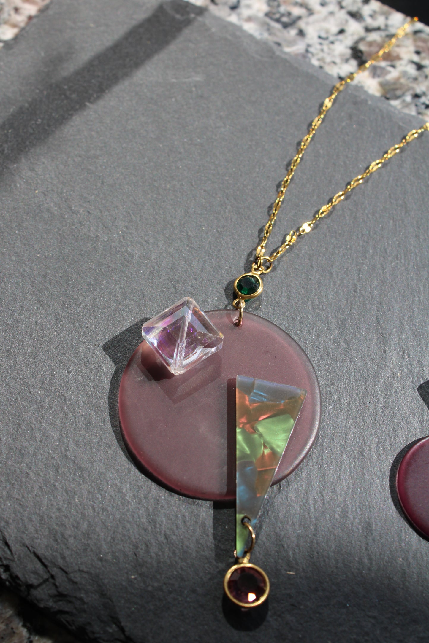 Statement Glass Necklace & Earrings